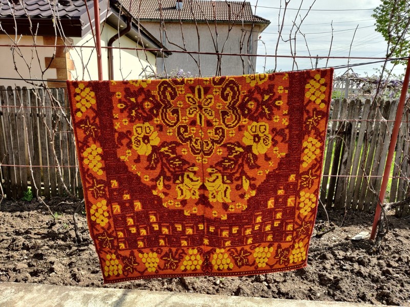 Vintage Unused Romanian traditional hand-woven wool rugs gallery