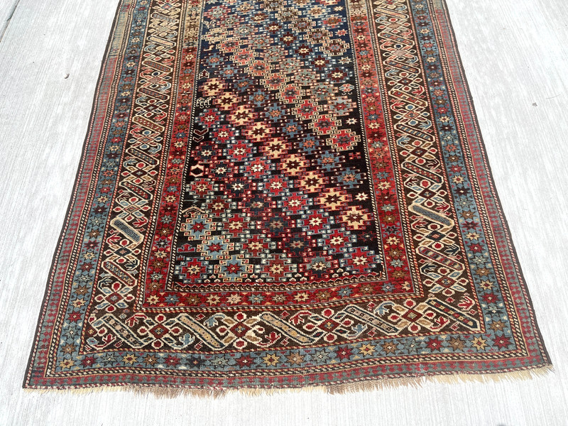 ANTIQUE 19th CENTURY TRIBAL CAUCASIAN CH CHI ORIENTAL RUG SIZE 4' 2x 6'1 gallery