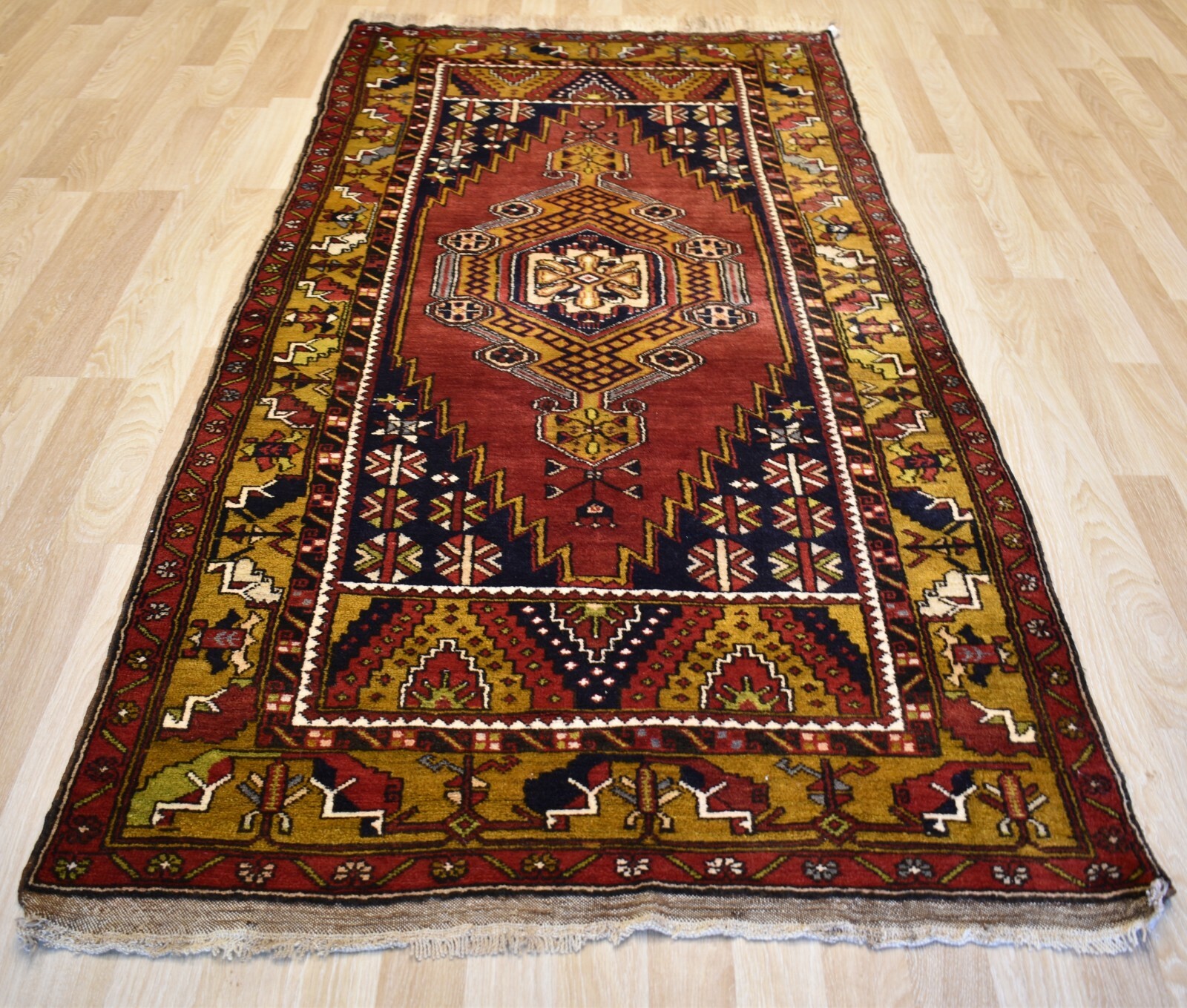 Antique Never Used Caucasian Kazak Handmade Dowry Rug 4Ft 4' x 9Ft Free Shipping gallery