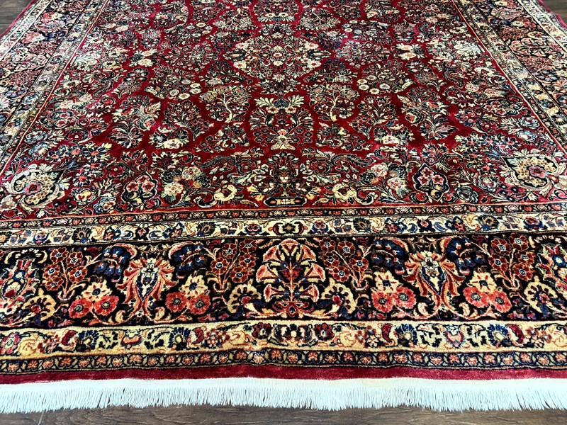 Square Per'sian Sarouk Rug 10x10 Red Floral Antique gallery