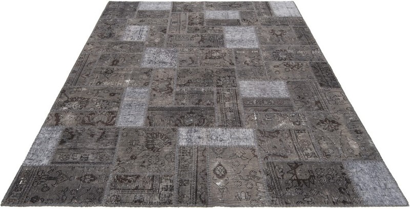 Patchwork 252x175 cm Hand Knotted Vintage Rug Carpet Rectangular Grey gallery