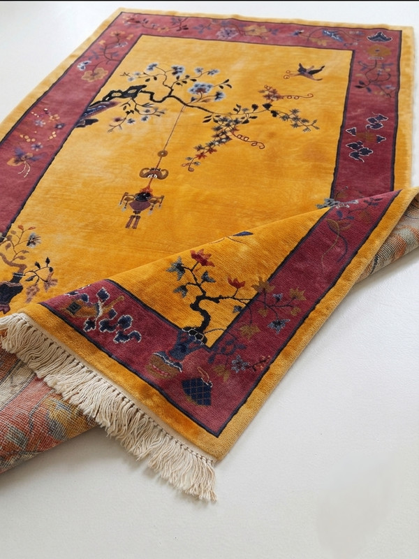 Handmade Chinese Art Deco Rug Wool Oriental Area Rug Vintage Luxury gallery