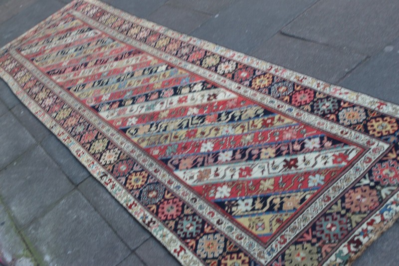 Antique Hand Made Traditional Turkish Oriental Wool Gold Yellow Runner 326x93cm gallery