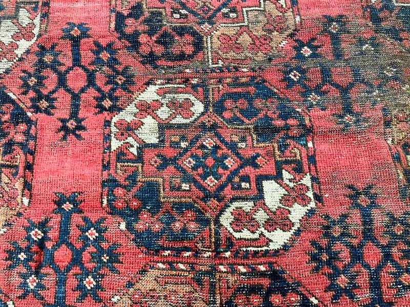 Antique Erssary Turkman Carpet, AS IS 6'9" 8'8" c-1890's #17469 gallery