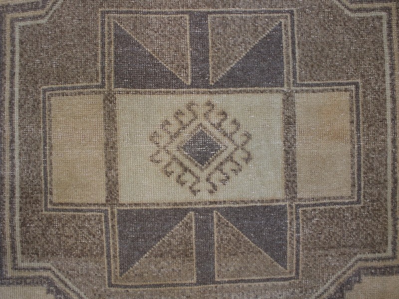 3x13 Beige Runner Rug, Handmade Turkish Rug, Vintage Geometric Rug, 3.1x12.5 Ft gallery