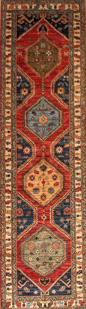 Hand-knotted Rug (Carpet) 3'3X11'7, Choeb Rang mint condition