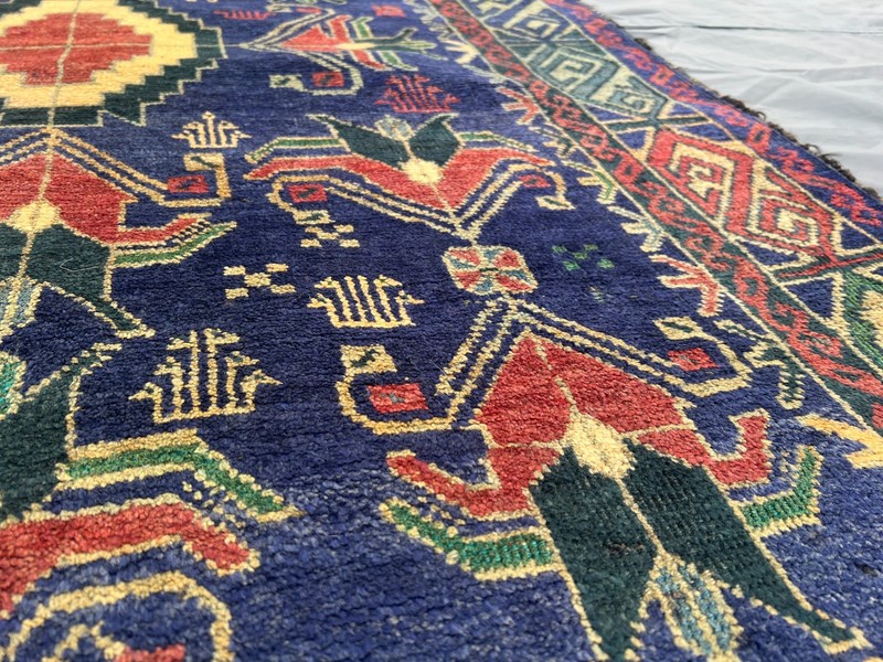 3'6" x 5'9" Vintage Afghan Hand-Knotted Baluchi Rug, Rare Tribal Pattern Rug gallery