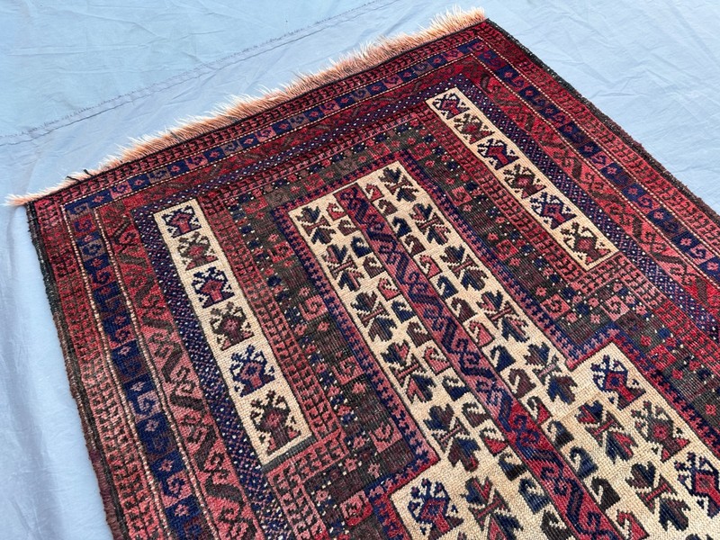 2'11" x 4'8" Antique Afghan Hand-Knotted Low Pile Prayer Rug Wool Bedroom Rug gallery