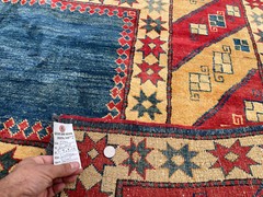 6×9 VINTAGE ORIENTAL RUG HAND-KNOTTED antique handmade geometric tribal 5×8 ft