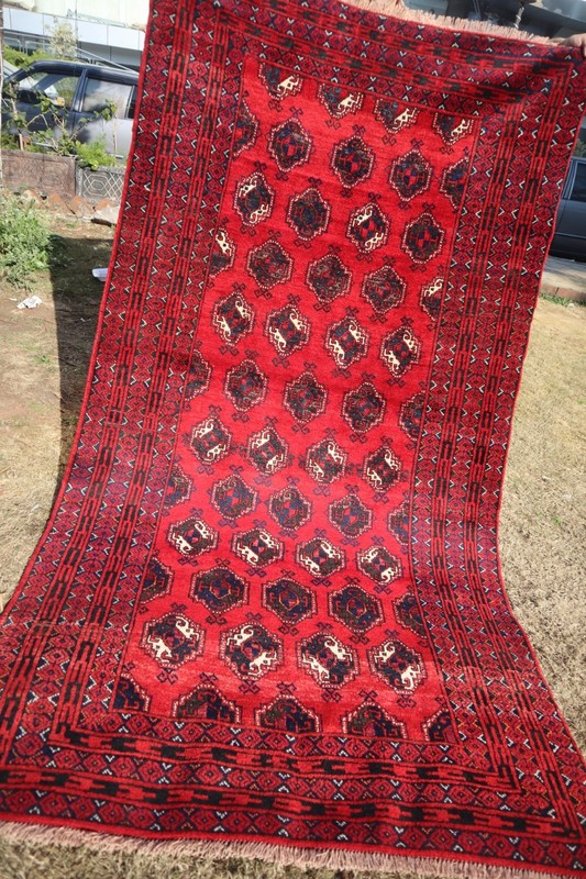 Vintage Afghan Gorgeous Tribal Natural Vegetable Dye Morey Bukhara Turkoman Rug gallery