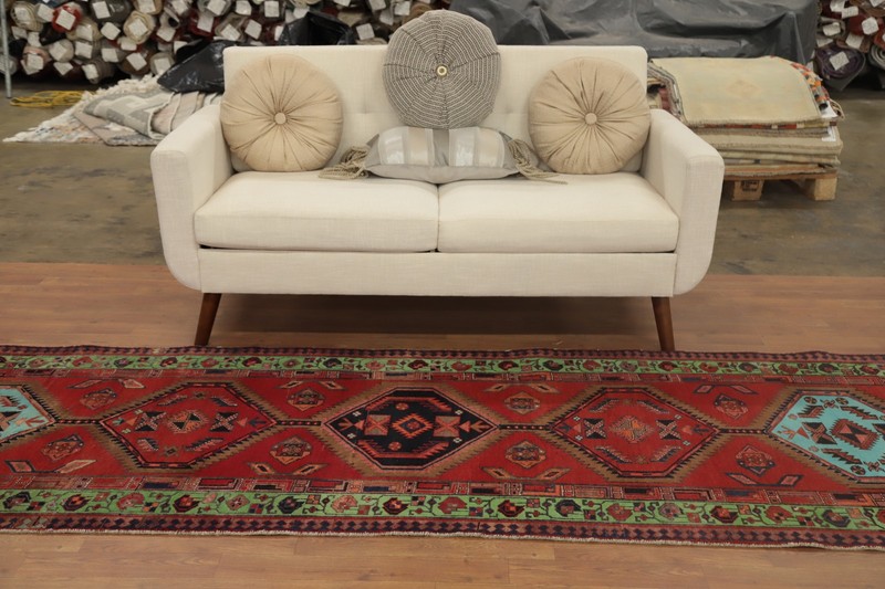 Geometric Tribal Traditional Wool Hand-knotted Vintage 11 ft Runner Rug 3x11 gallery