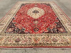 Vintage Hand Made Traditional Oriental Wool Red Carpet Rug 240x167cm