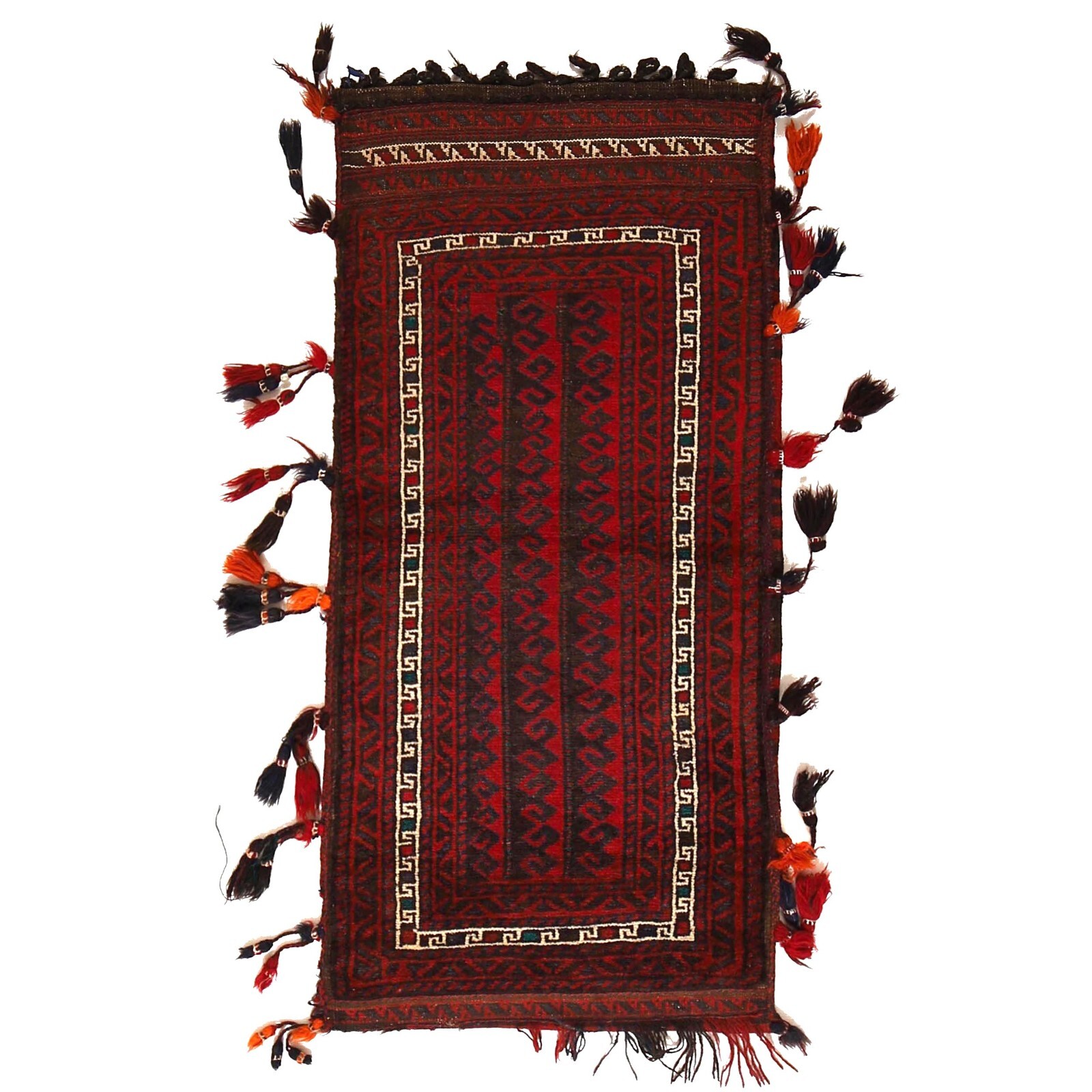 Antique Hand Knotted Tribal Cushion Balisht Afghan Wool Area Rug 1'9x3'10ft 7598 gallery