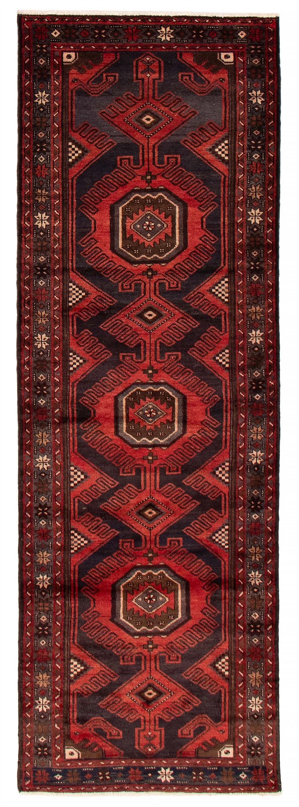 3'5" x 9'11" Vintage Hand-knotted Runner Rug Traditional Oriental Wool Carpet gallery