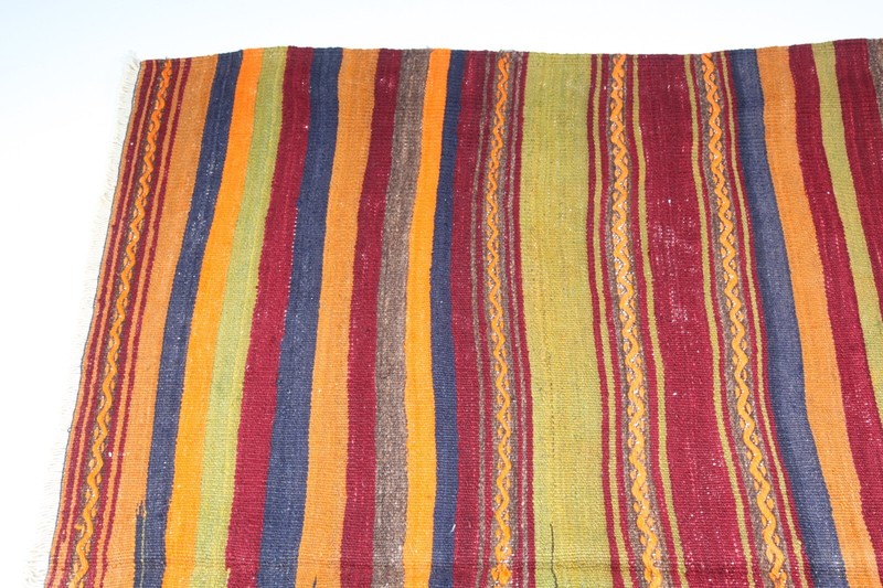 Vintage Tribal Handmade Kilim – One of a Kind Nomadic Striped design Area kilim gallery