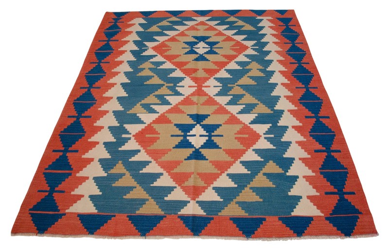Vintage Oushak Rug Kilim Flat Weave Turkish Rug Natural Wool Rug - 4x6 ft Approx gallery