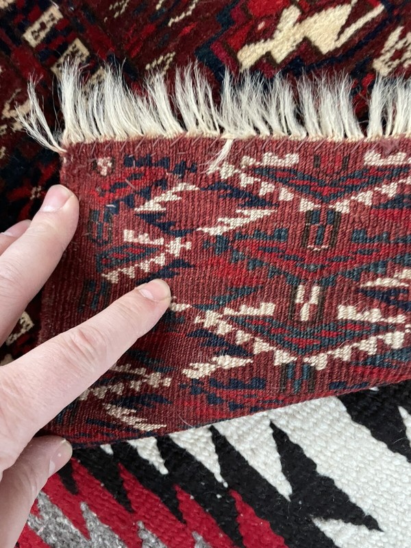 Turkomen Antique Tekke Ensi Rug 19th C. Collector's Item Turkmen 3x4’ RARE gallery