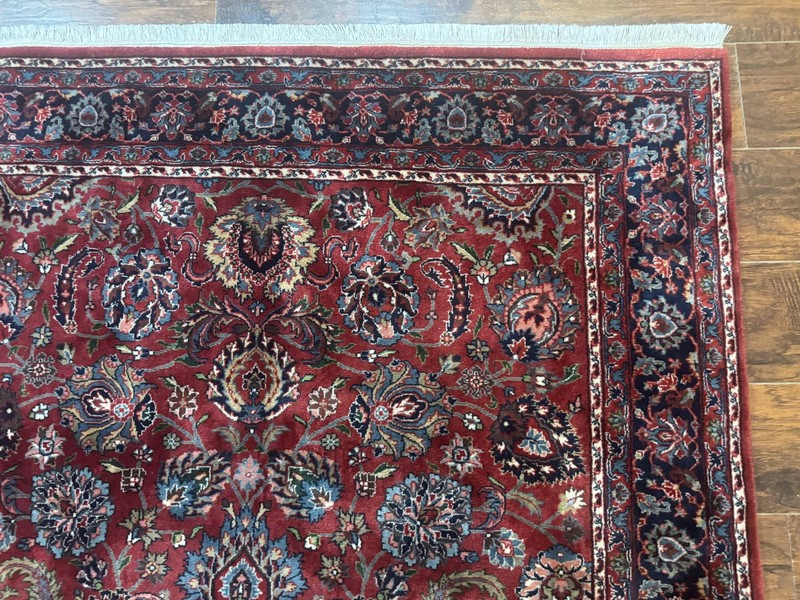 Indo Per'sian Rug 5x7, Vintage Traditional Floral Carpet, Burgundy and Navy Blue gallery