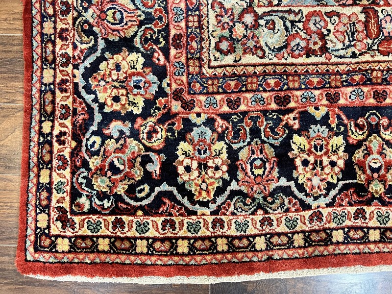 Per'sian Sarouk Rug 11x14 Semi Open Field Red Blue Antique Wool Handmade Large gallery