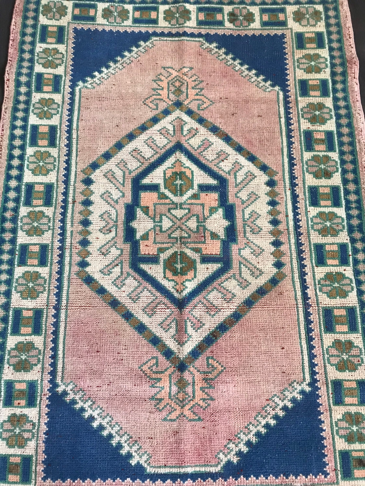 Oushak Neutral 3x5 Rug Vintage Home Decor Turkish Handmade Red Carpet gallery