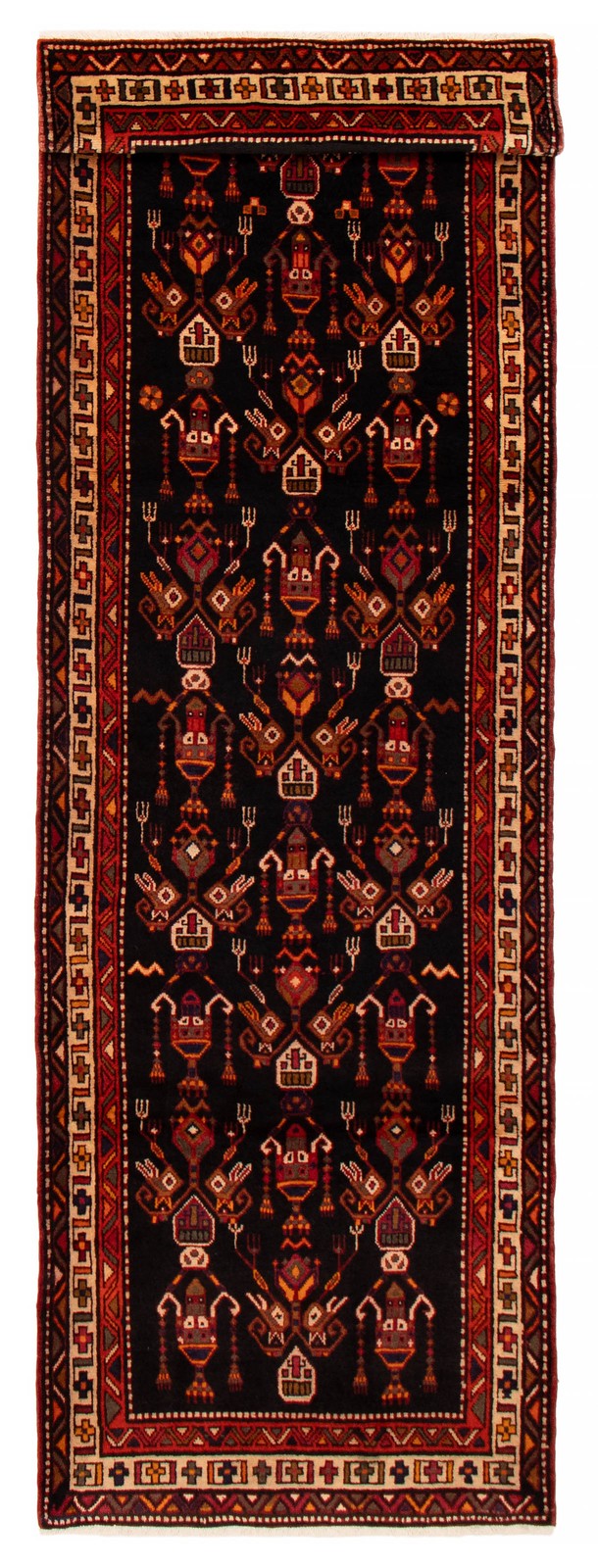 3'8" x 12'7" Vintage Hand-knotted Runner Rug Traditional Oriental Wool Carpet gallery