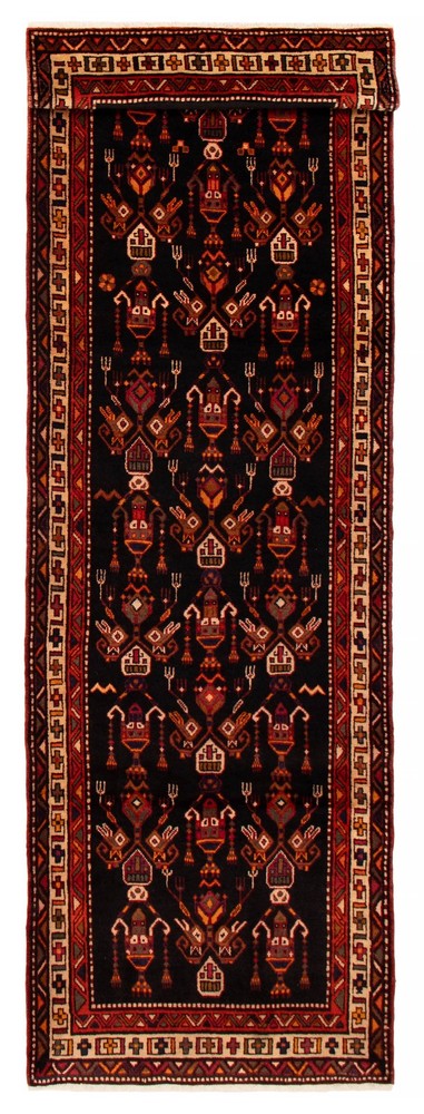 3'8" x 12'7" Vintage Hand-knotted Runner Rug Traditional Oriental Wool Carpet