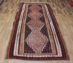 OUTSTANDING HANDMADE WOOL KILIM OF TRADITIONAL BIRDS DESIGN 285X135 CM