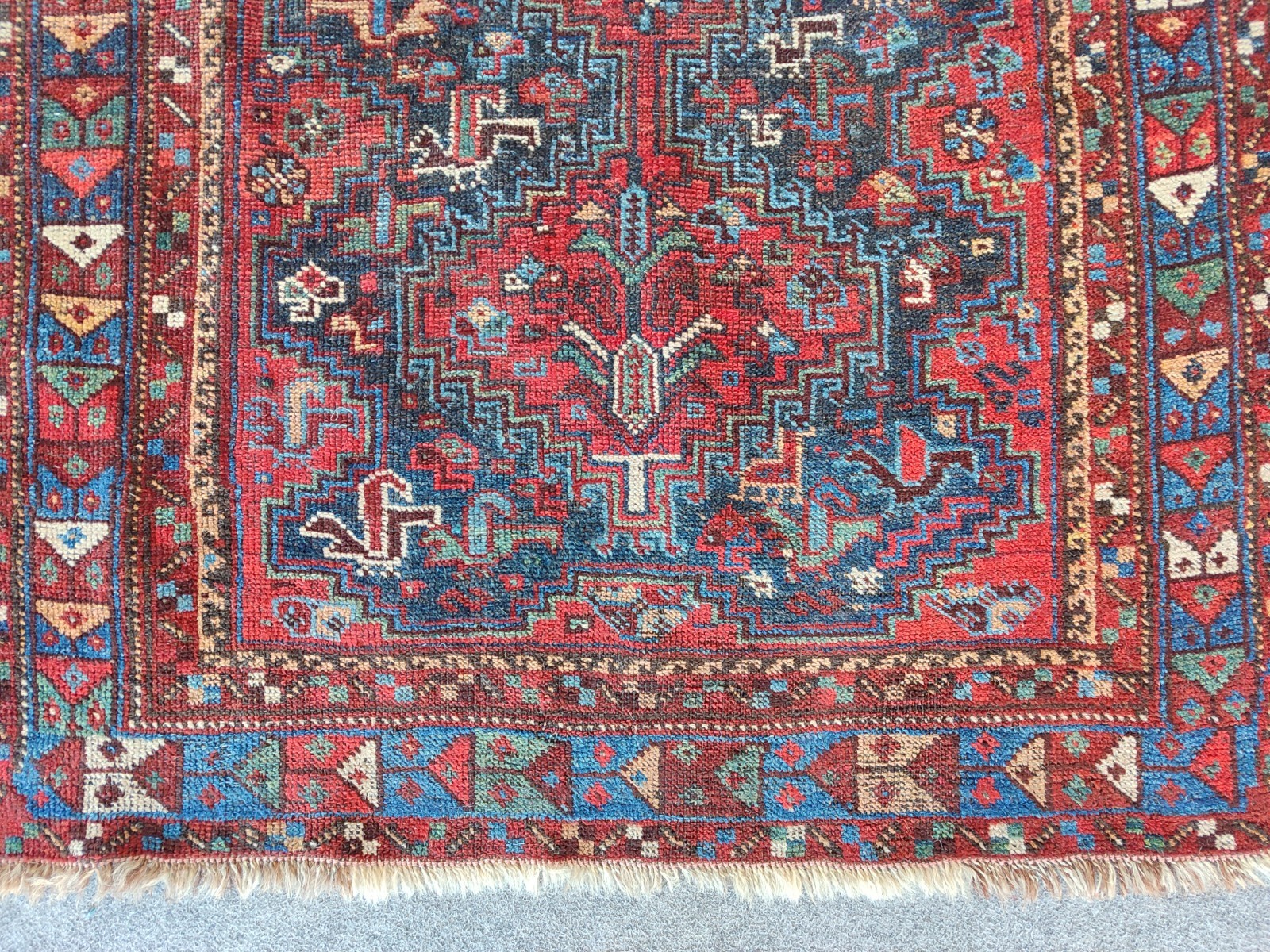 Rare Antique rug 3x5, Heriz rug 3x5 vintage, Turkish rug 3x5, Oriental rug wool gallery