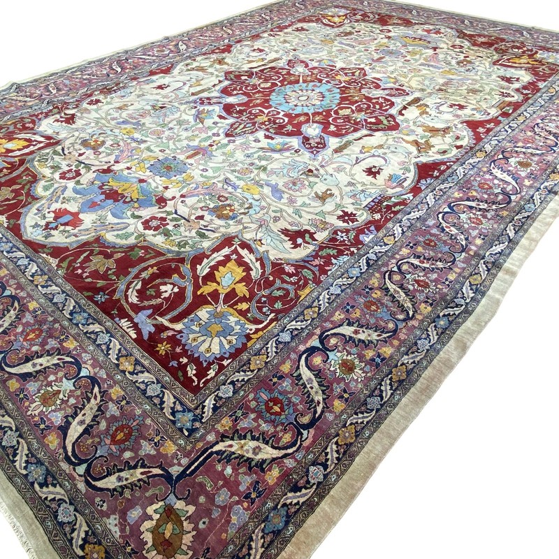 16x24 Rare Antique Agra Mogul Palace Rug Floral Medallion 488cm x 716cm C.1900 gallery