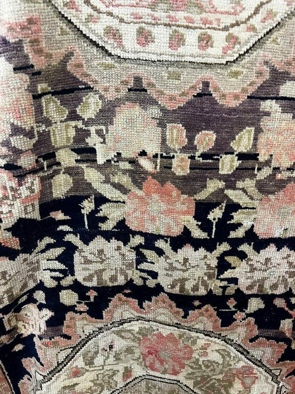 Floral Medallion One-of-a-Kind Turkish 5' 6" x 6' 10" Brown Handmade Rug gallery
