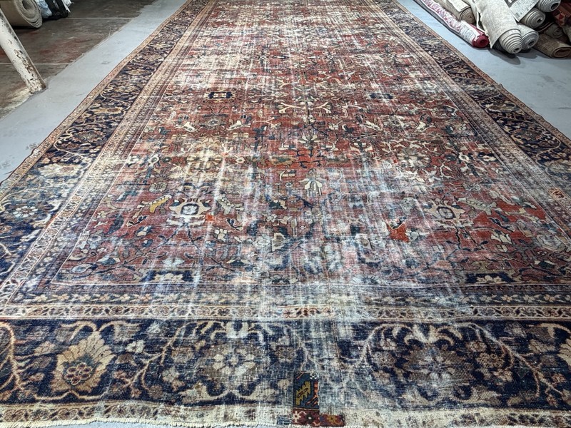 Antique Large Palace Size Carpet, Rust Mahal Sultan-Abad 12.8 X 23 Feet gallery