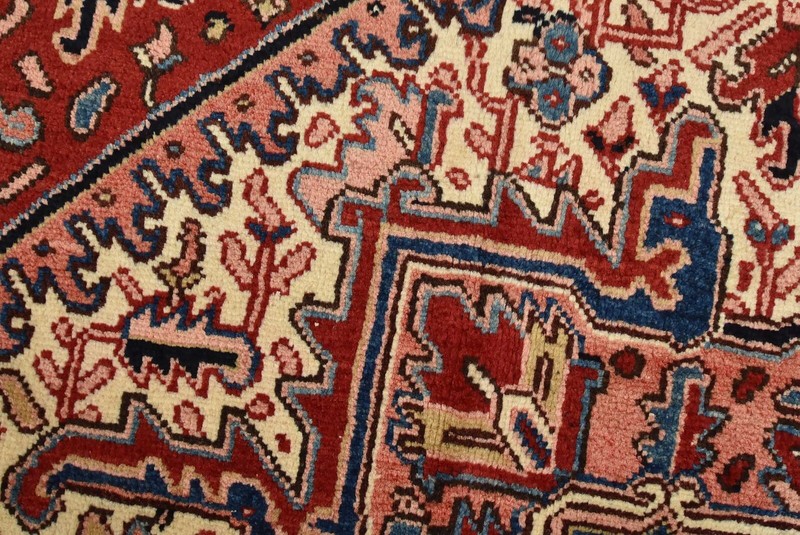 Vintage Tribal Rug 7’8” x 11’4” Red Wool Geometric Hand-Knotted Oriental Carpet gallery