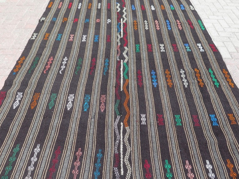 Anatolia Kilim Rug, Natural Wool Rug, Ethnic Rug, Handmade Kelim, Carpet 81x118" gallery