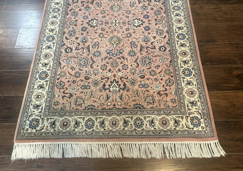 Pak Per'sian Rug 4x6 Pink and Cream Very Fine 225 KPSI Handmade Wool Carpet gallery