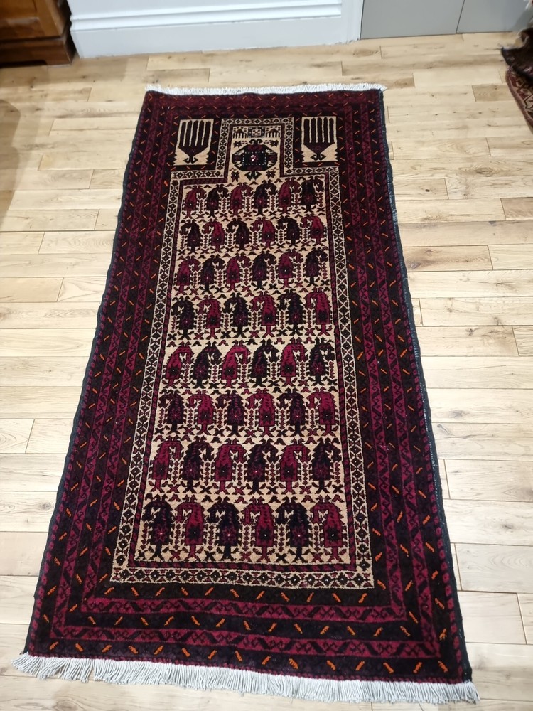 Vintage Handmade Oriental Balouch Rug 166cm x 122cm