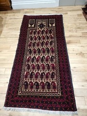 Vintage Handmade Oriental Balouch Rug 166cm x 122cm