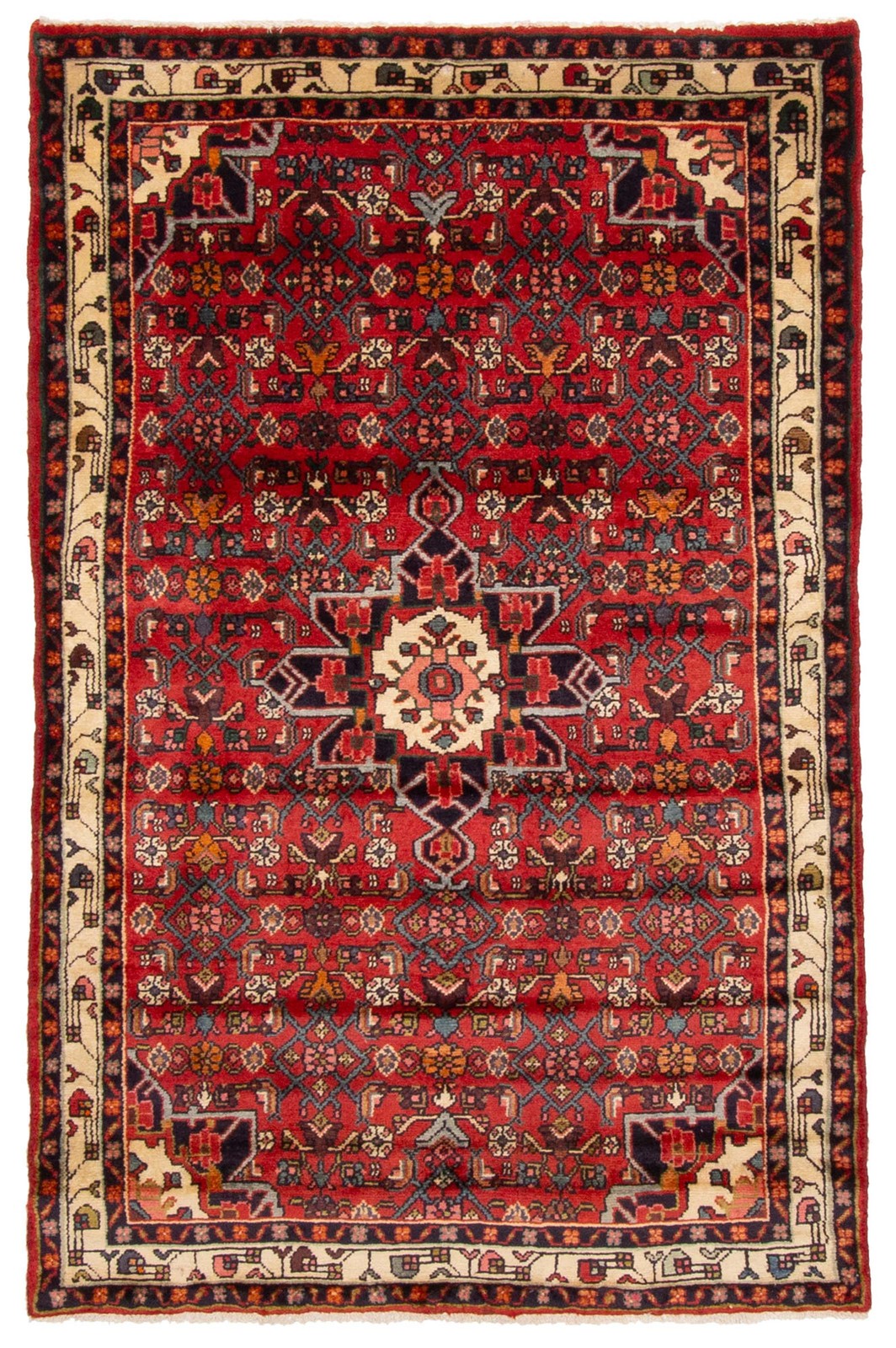 Vintage 3'7" x 5'6" Traditional Hand Knotted Vegetable Dye Wool Area Rug gallery