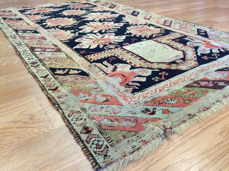 Amazing Armenian - 1860s Antique Karabagh Rug - Caucasian Prayer - 2.5 x 4.2 ft. gallery