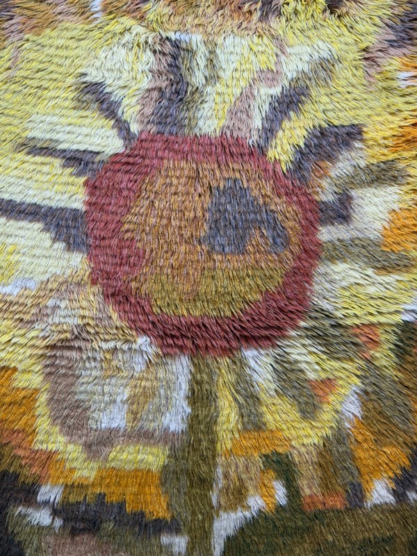 Vintage Fabulous Hand Knotted Swedish Scandinavian Rya Shag Wool Rug Carpet gallery