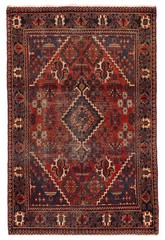 Vintage Hand-Knotted Area Rug 4’2″ x 6’4″ Traditional Oriental Wool Carpet