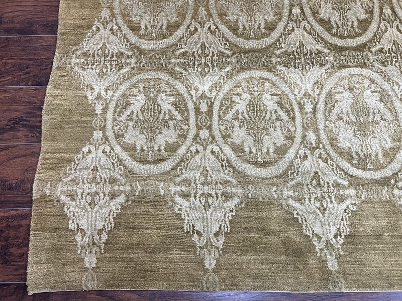 Tibetan Rug 12x15 Wool Olive Green Extra Large Handmade Contemporary Carpet gallery