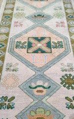Vintage Turkish Oushak Rug, Beige 9X12 ft, Handmade Wool, Bohemian Anatolian