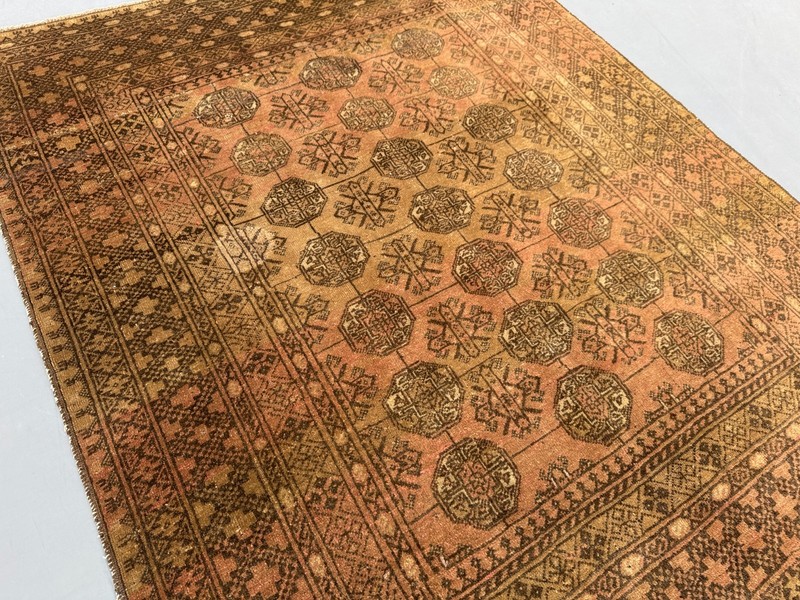 5x6 Antique Turkmen Hand-Knotted Low Pile Rug – Rare Vintage Kitchen Area Rug gallery