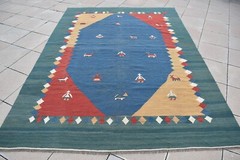 Vintage Caucasian Rug 82” x 113” Caucasian Great Colors Large Rug Natural Dye