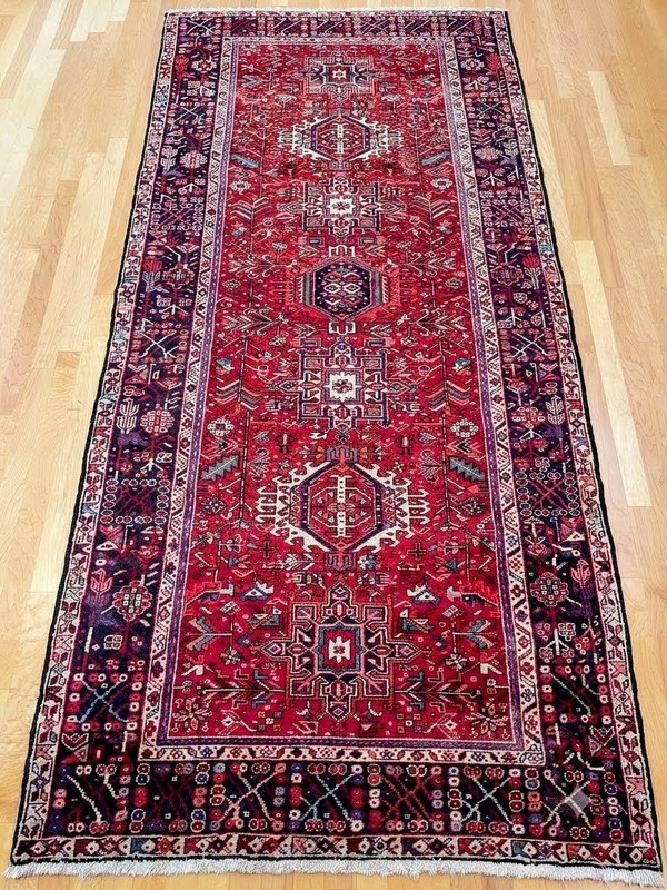 Vintage Heriz (Karaja Karajeh Krajeh) Hand-Woven Runner Rug 12' 7" x 5' 4" gallery