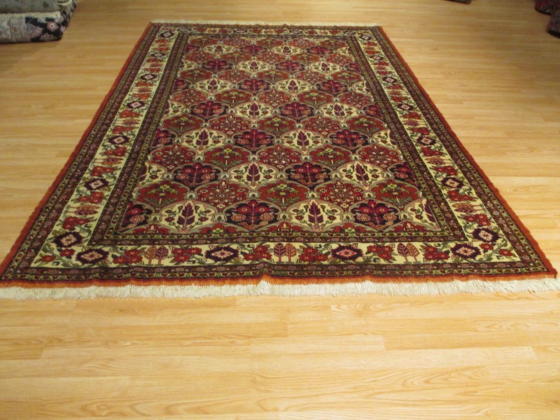 ESTATE 7x10 CIRCA 1960 FINE LOVELY MUSEUM HANDMADE-KNOTTED WOOL/SILK RUG 582124 gallery