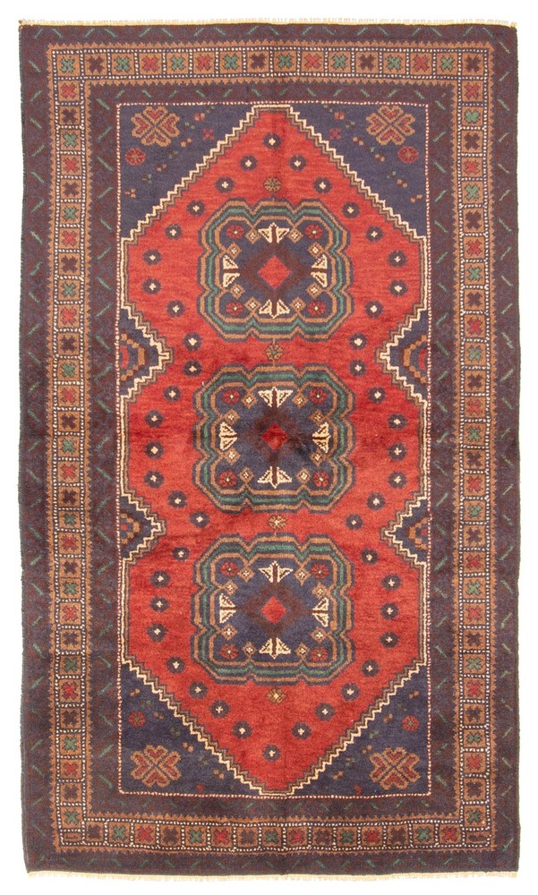 Vintage 3'4" x 5'9" Traditional Hand Knotted Vegetable Dye Wool Area Rug
