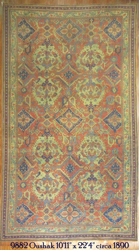 Antique Decorative Turkish Oushak Ushak Rug Palace Size 11''x22'4'' gallery