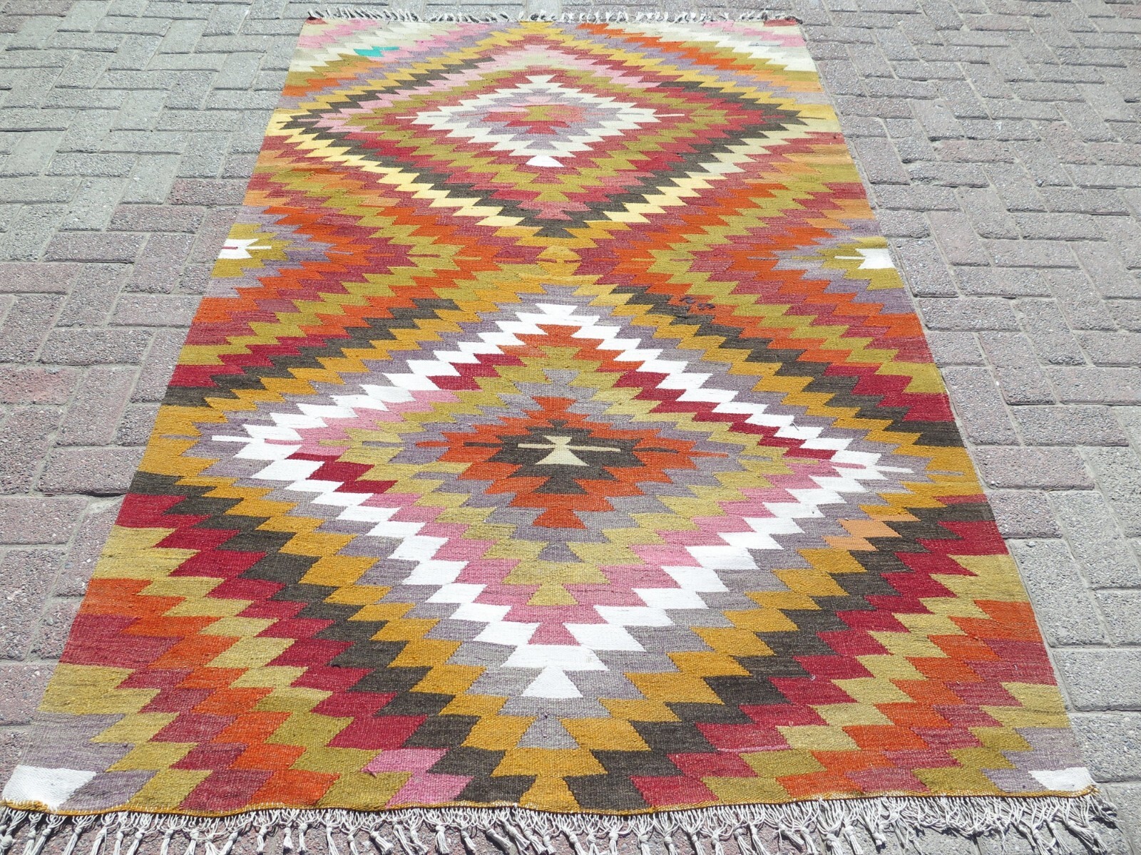Area Rugs, Turkish Kilim Wool Rug, Handmade Floor Carpet, Teppiche Tapis 56"x87" gallery