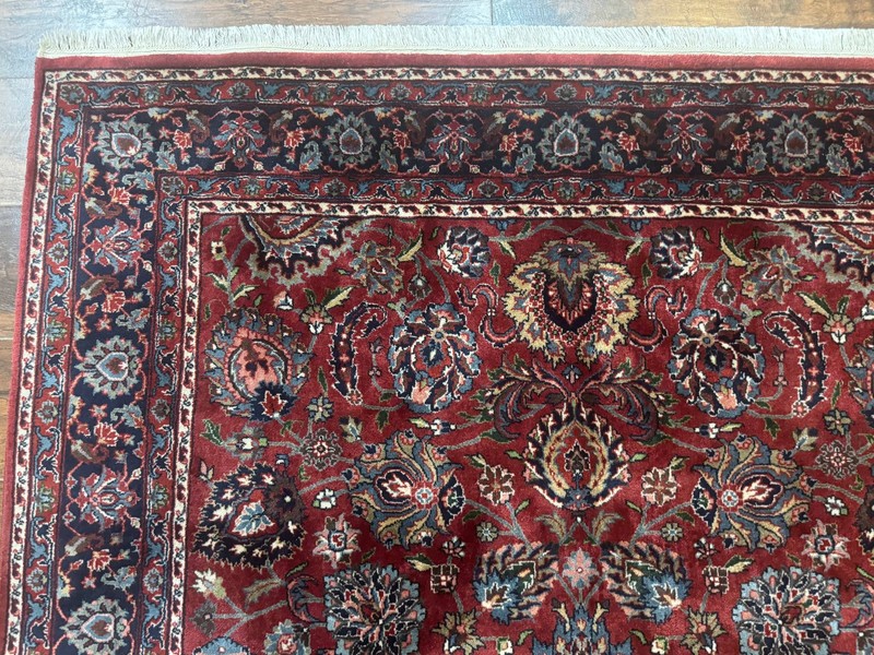 Indo Per'sian Rug 5x7, Vintage Traditional Floral Carpet, Burgundy and Navy Blue gallery